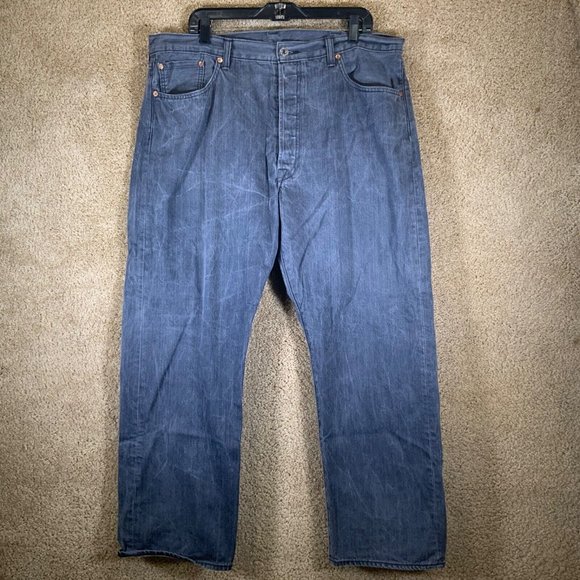 LEVI’S Mens Jeans Sz 40x30 Straight Leg 501 XX Button Fly Black Wash Red Tab - Picture 8 of 10